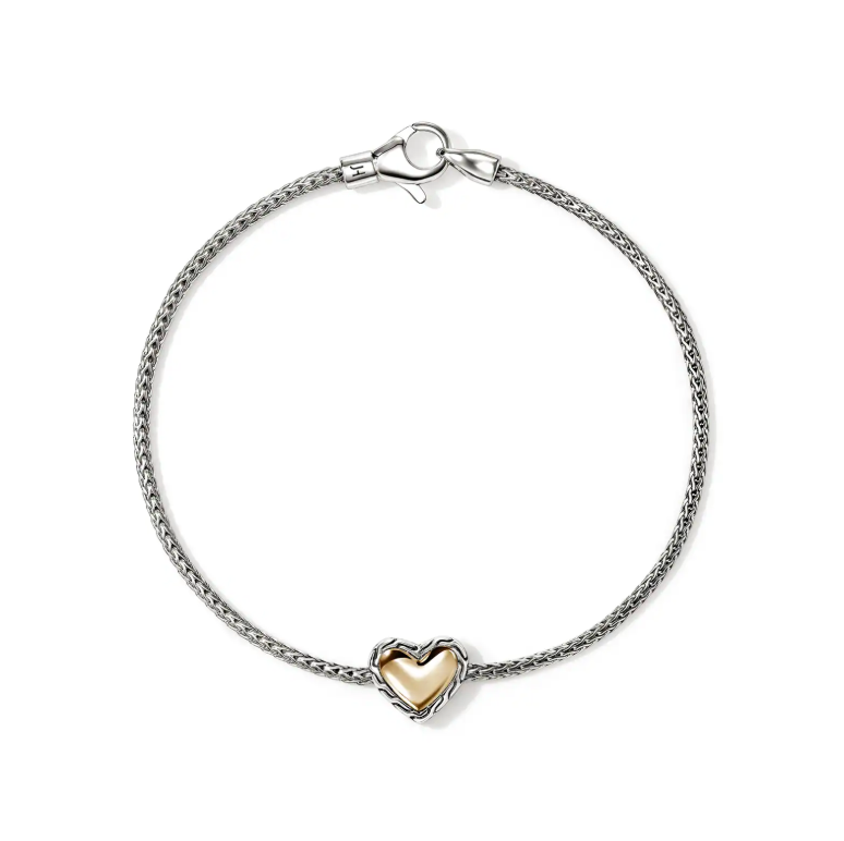 John Hardy 14K Gold & Sterling Silver Essentials Heart Bracelet