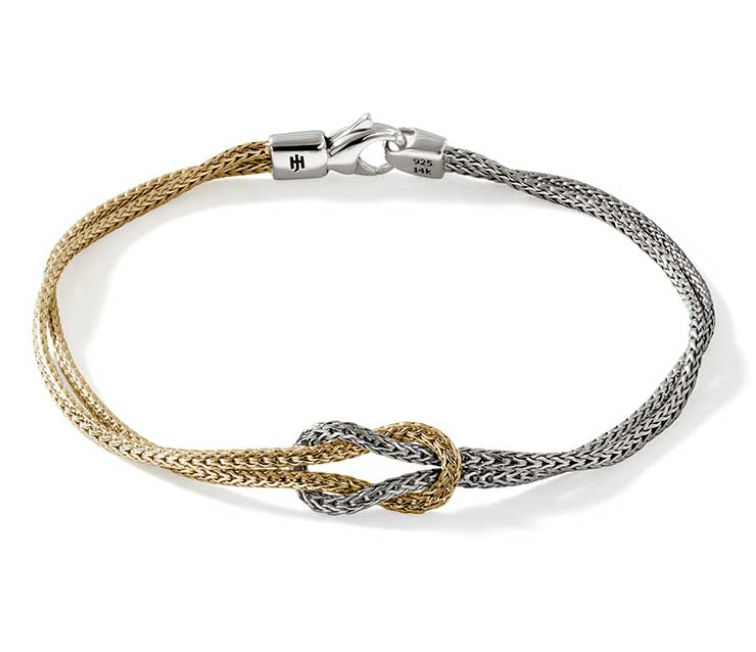 John Hardy 14K Gold & Sterling Silver Love Knot Double-Row Bracelet