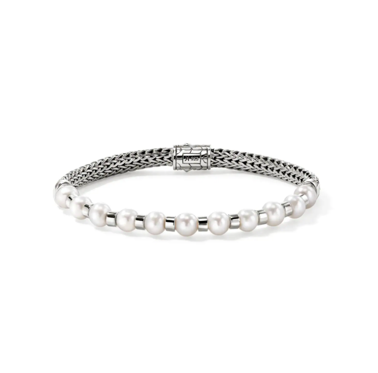 John Hardy Sterling Silver Essentials Bracelet with Cultured Pearl