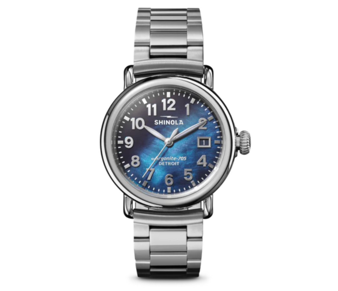 Shinola Men's Runwell 36mm Three-Hand Watch with Mother-of-Pearl Dial & Stainless Steel Bracelet