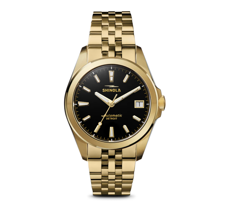 Shinola Men's Circadian Monster 36mm Watch with Black Dial & Gold-Tone Bracelet
