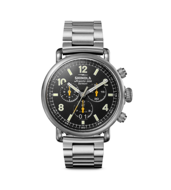 Shinola Men's Runwell West Wind 42mm Titanium Watch with Black Dial & Titanium Bracelet