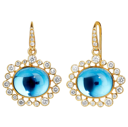 Syna 18K Yellow Gold Cosmic 0.80 ctw Diamond Drop Earrings