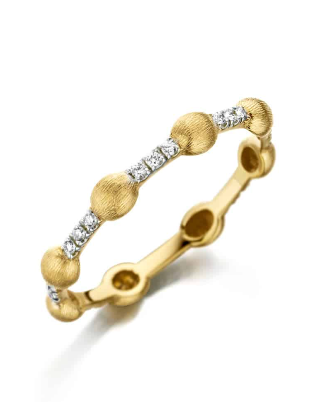 Nanis 18K Yellow Gold Dancing Élite 0.07 ctw Diamond Eternity Band, Size 7.5