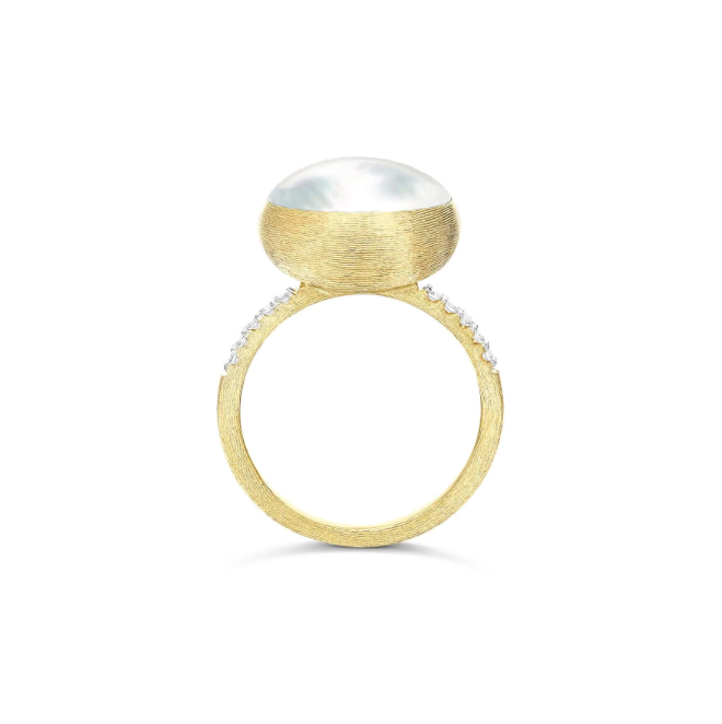 Nanis 18K Yellow Gold Dolcevita Mother-of-Pearl 0.12 ctw Diamond Ring, Size 7.5