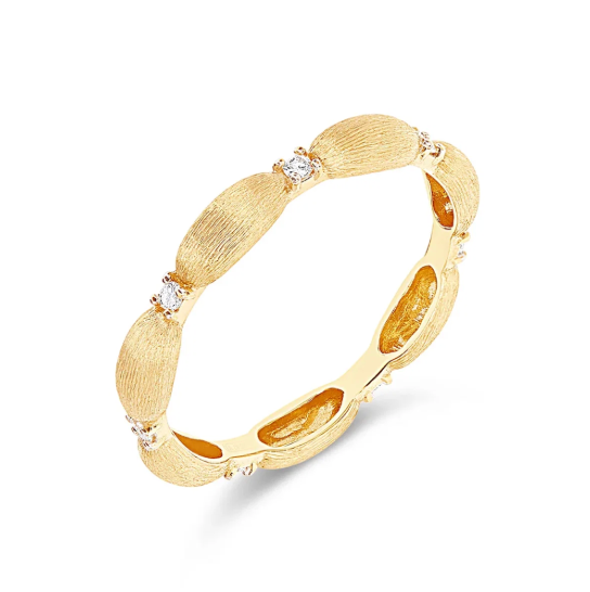 Nanis 18K Yellow Gold Dancing Élite 0.08 ctw Diamond Eternity Band, Size 7.5