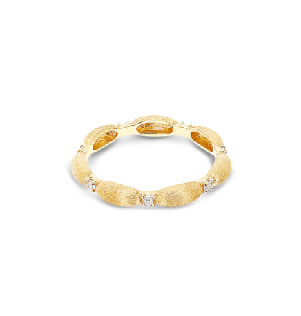 Nanis 18K Yellow Gold Dancing Élite 0.08 ctw Diamond Eternity Band, Size 7.5