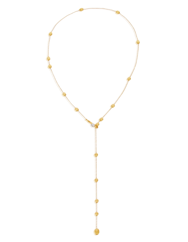 Nanis 18K Yellow Gold Dancing in the Rain 0.08 ctw Diamond Lariat Necklace 22"