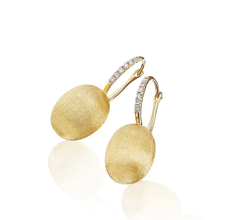 Nanis 18K Yellow Gold Dancing in the Rain 0.13 ctw Diamond Euro Wire Earrings