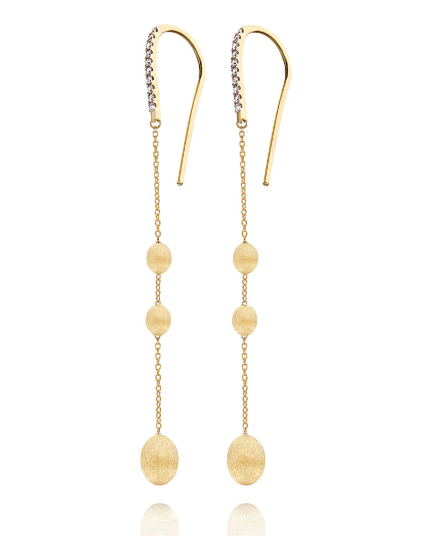 Nanis 18K Yellow Gold Dancing in the Rain 0.10 ctw Diamond Dangle Earrings