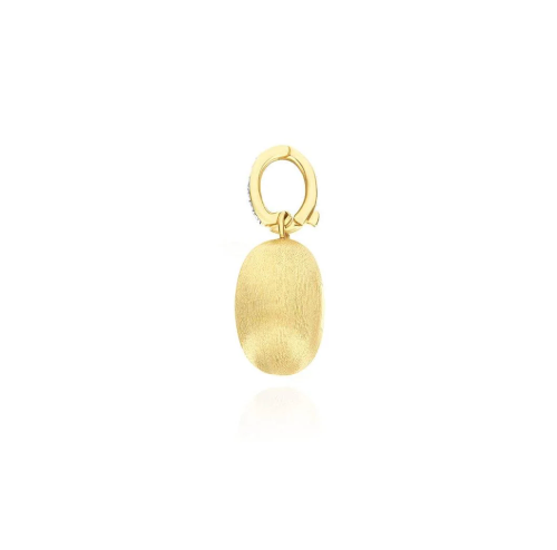 18k Yellow gold boule charm with diamond details (charm size= 8mm x 18mm) (D=0.02)