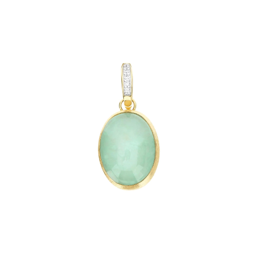 Nanis 18K Yellow Gold Jadeite & Rock Crystal Pendant