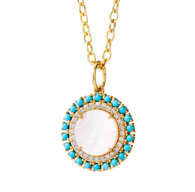 Syna 18K Yellow Gold Mogul Mother-of-Pearl 0.30 ctw Diamond Pendant