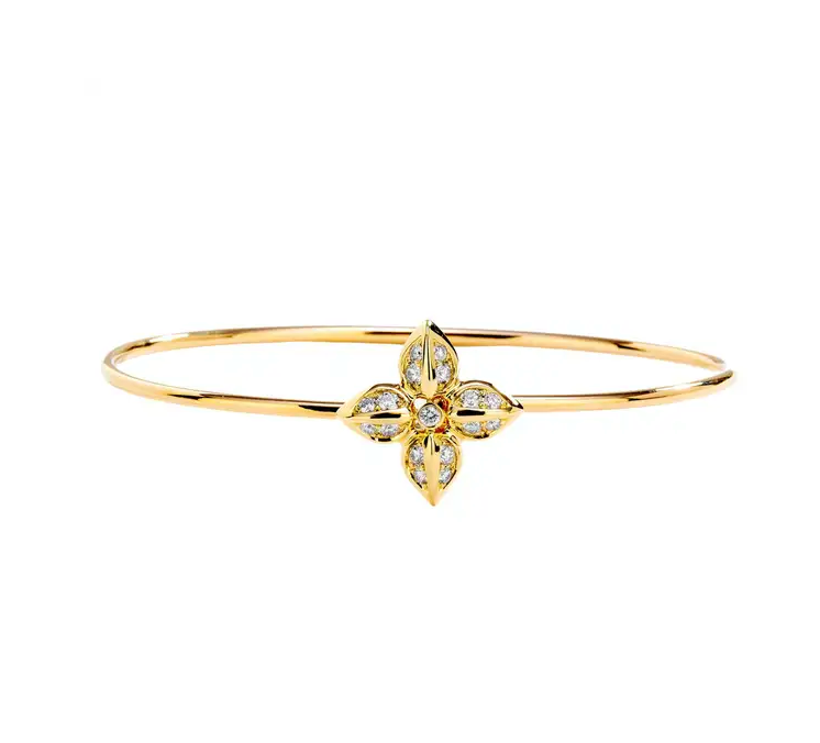 Syna 18K Yellow Gold Jardin 0.55 ctw Diamond Bangle Bracelet