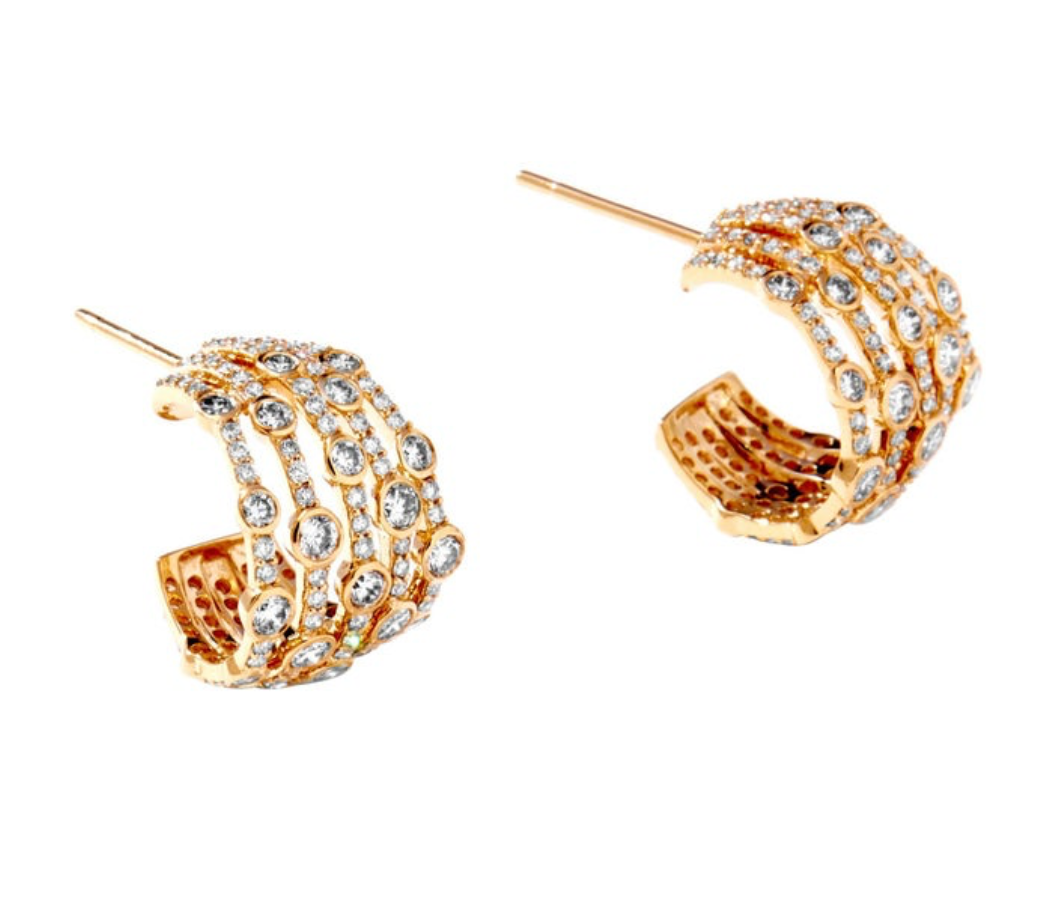 Syna 18K Yellow Gold Cosmic 2.50 ctw Diamond Hoop Earrings