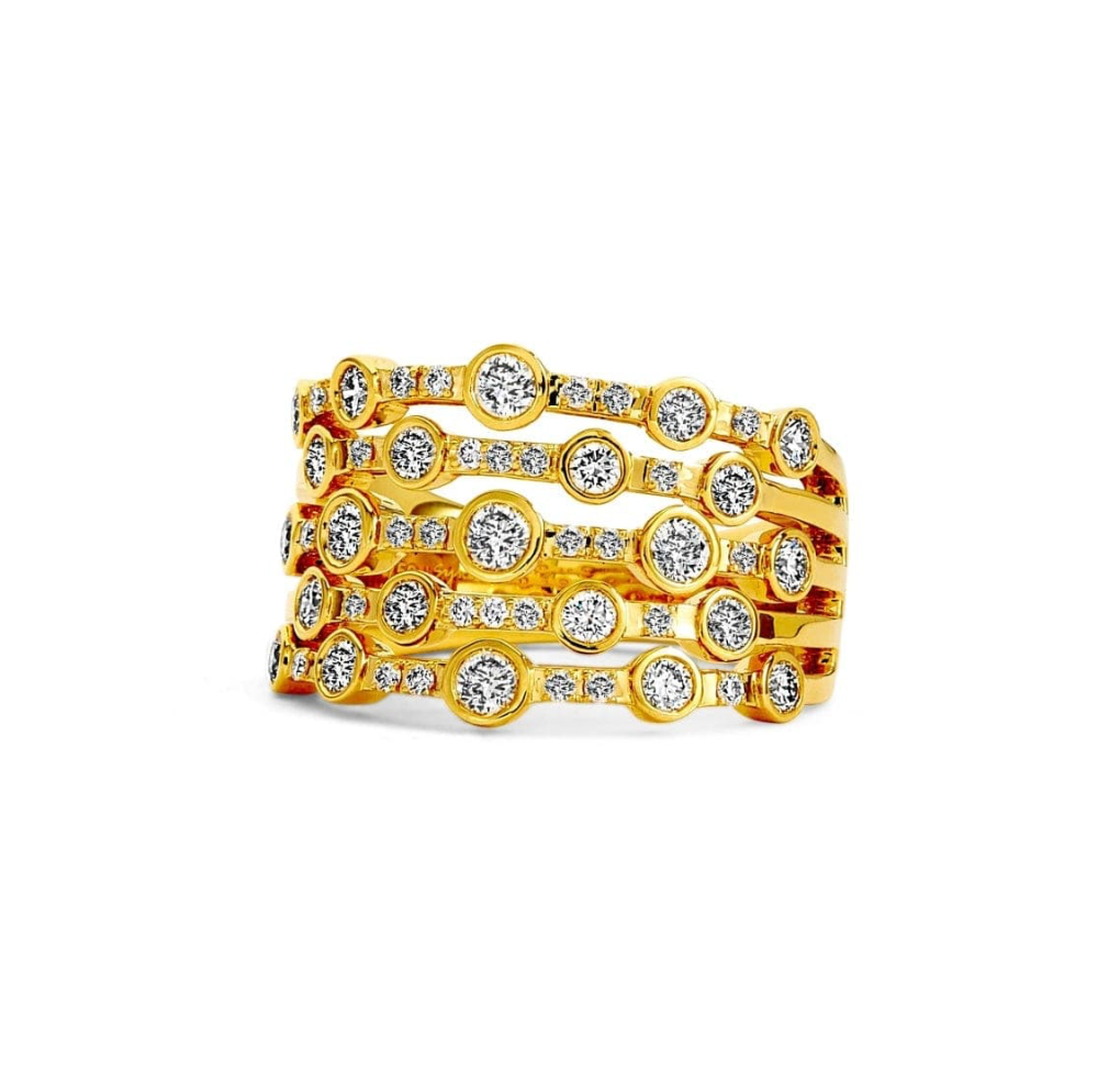 Syna 18K Yellow Gold Cosmic 1.20 ctw Diamond Ring, Size 7