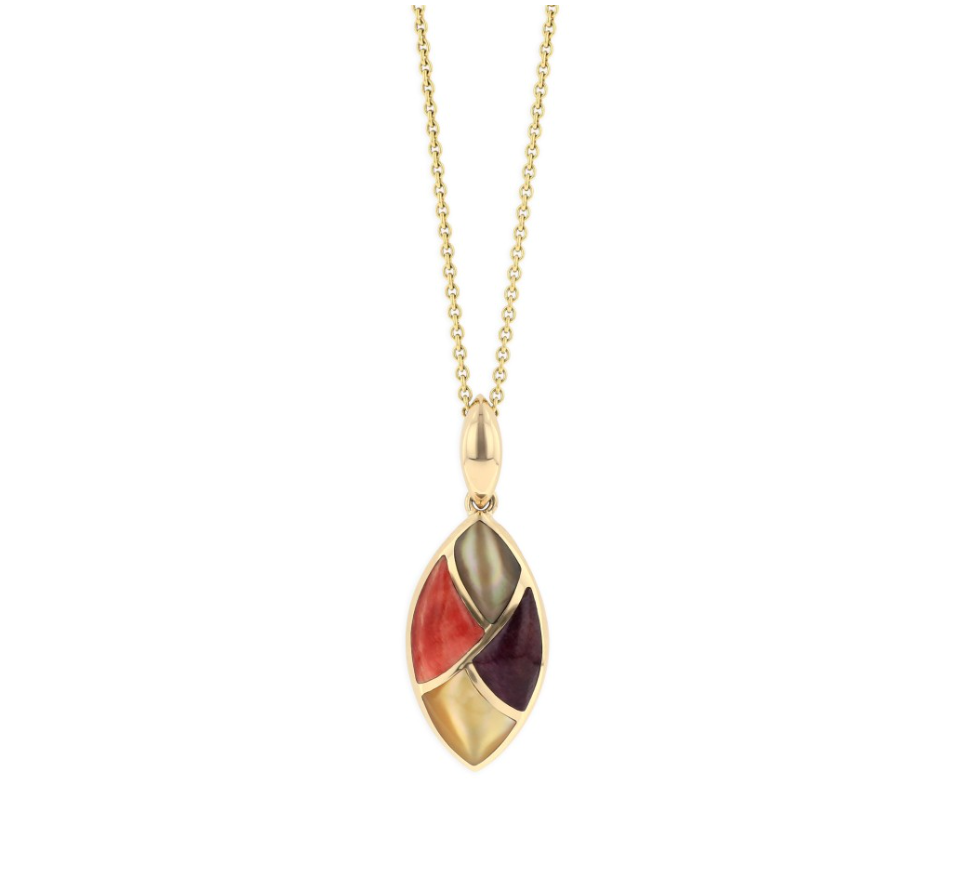 Kabana 14K Yellow Gold Spiny Oyster Pendant, 18"