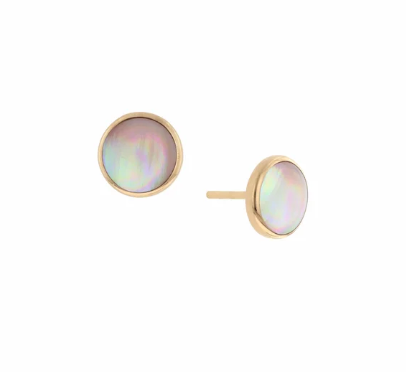 Kabana 14K Rose Gold Pink Mother-of-Pearl Stud Earrings