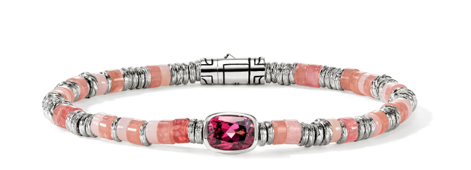 John Hardy Heishi Gem Bracelet with Rhodolite, Medium