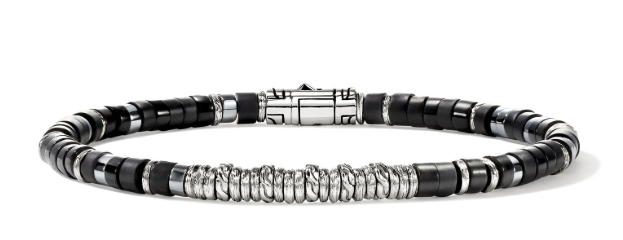 John Hardy Heishi Bracelet with Black Onyx, XL