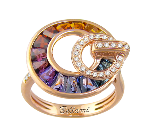 Bellarri Poetry in Motion 14K Rose Gold Multi-Gemstone & Diamond Circle Ring