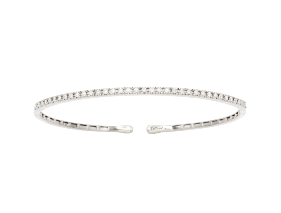 Bellarri 14K White Gold Diamond Flexible Bangle Bracelet