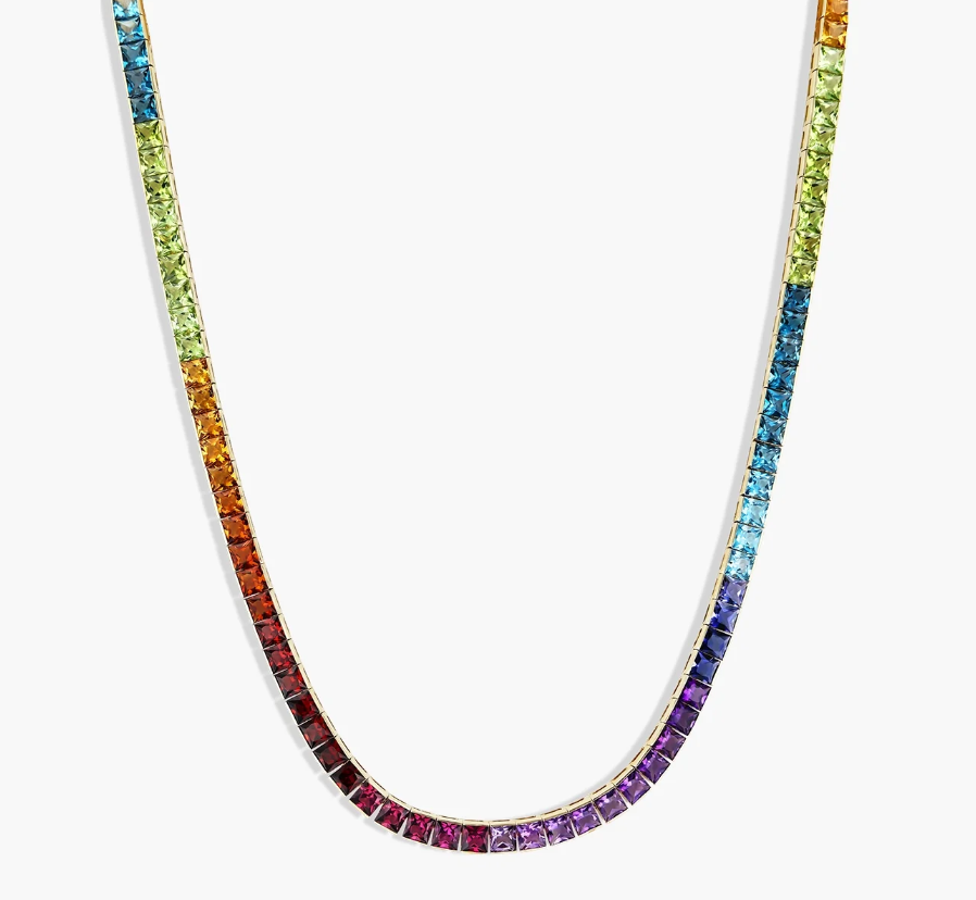 Bellarri Eternal Love 14K Yellow Gold Multi-Gemstone Necklace 18"