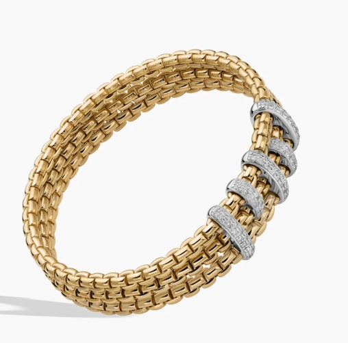 Eka Flex'it Bracelet with Triple Mesh and Diamond Pave Size M