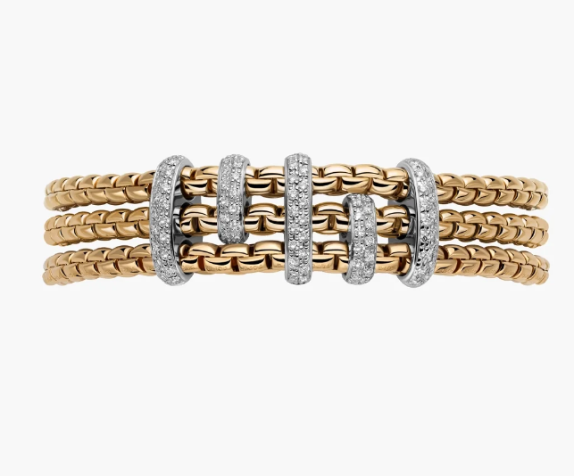 Eka Flex'it Bracelet with Triple Mesh and Diamond Pave Size M