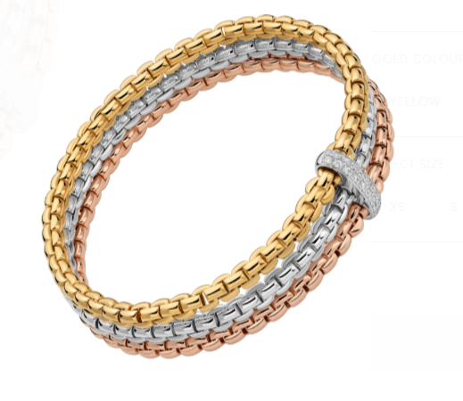 Flex'it Bracelet with Triple Mesh and Diamond Pavé Size M