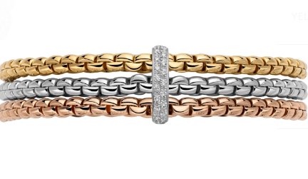 Flex'it Bracelet with Triple Mesh and Diamond Pavé Size M