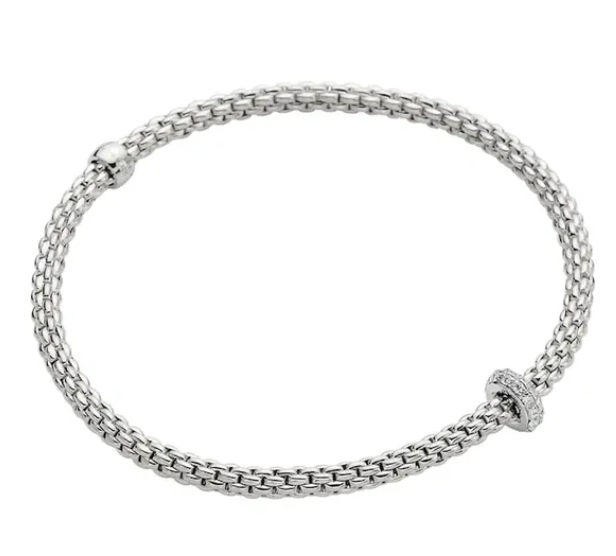 FOPE Prima Flex'it Bracelet in 18K Rose Gold with .18 CTW Diamonds (Size S)