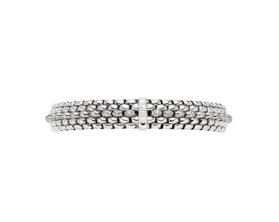 FOPE Flex'it Bracelet in 18K White Gold with 0.89 CTW Diamonds (Size M)