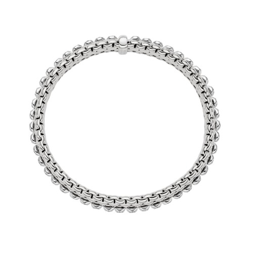 FOPE Flex'it Bracelet in 18K White Gold with 0.89 CTW Diamonds (Size M)