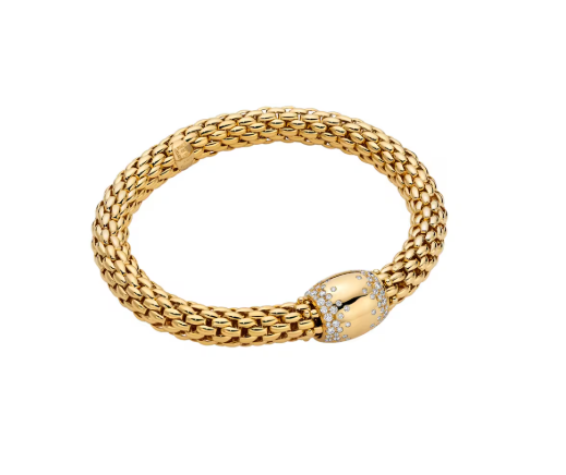 FOPE Flex'it Bracelet in 18K Yellow Gold with 1.07 CTW Diamonds (Size M)