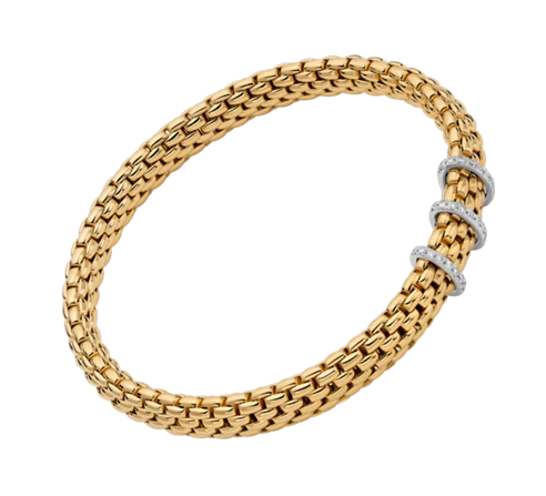 FOPE 18K Two-Tone Vendome Flex-it Diamond Bracelet - Size M