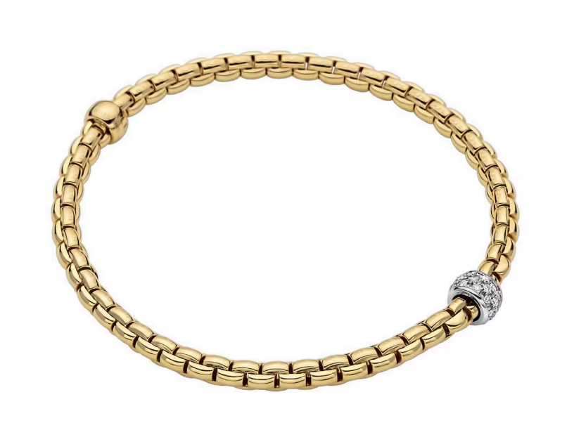 FOPE Eka Flex'it 18K Yellow Gold Diamond Bracelet – Small