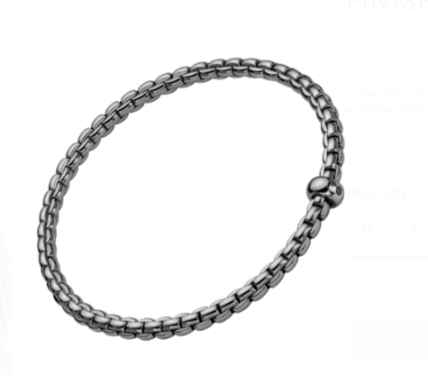 FOPE Eka Flex'it 18K Gold Black Rhodium Diamond Bracelet – Large