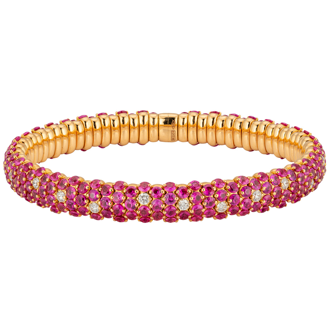 Pink Sapphire Domed Stretch Bracelet