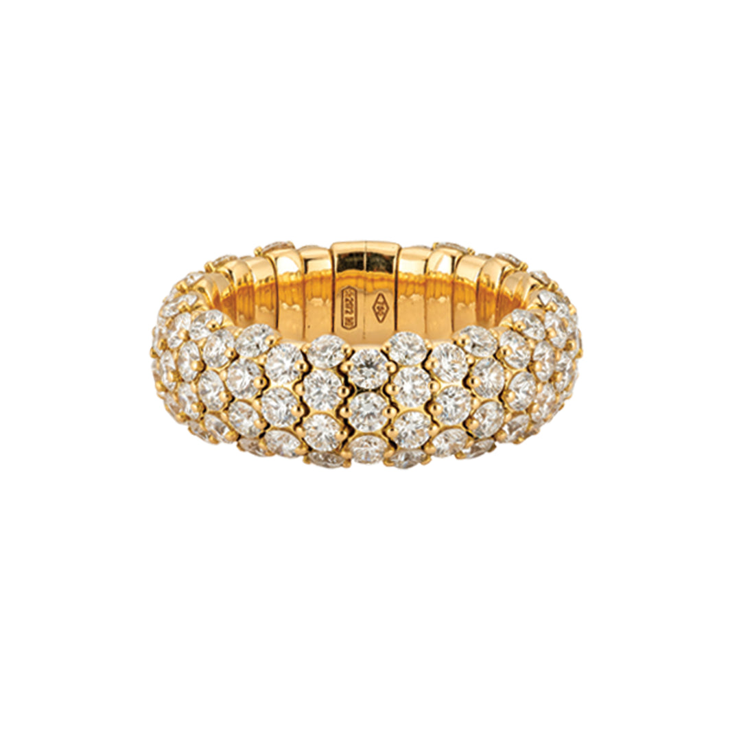 Zydo Half Set Diamond Domed Small Stretch Ring