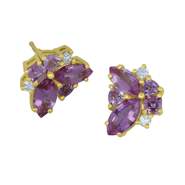 Erica Courtney 18k Yellow Gold MIXED SAPH=2.45TW D=.08TW ER