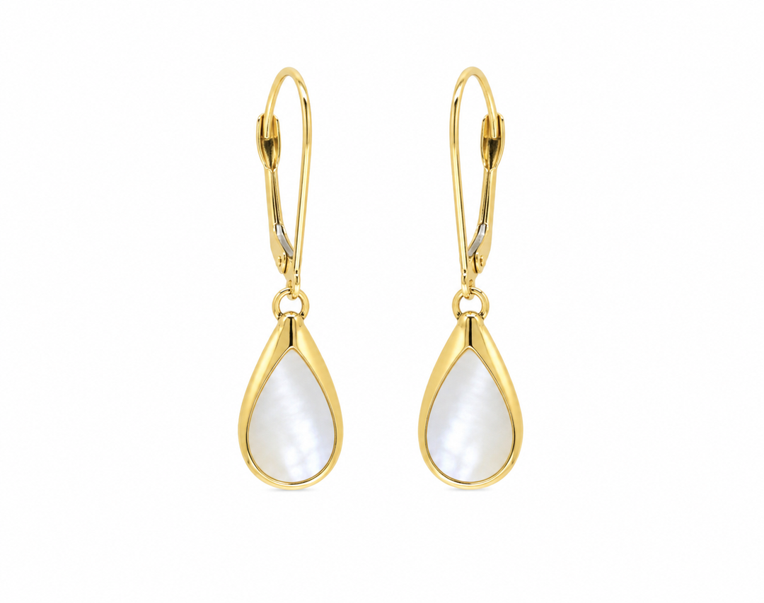 Kabana 14K Yellow Gold White Mother-of-Pearl Drop Earrings
