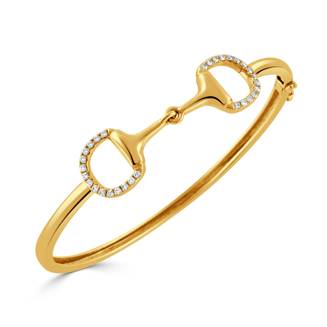 B9764-1-18K YELLOW GOLD DIAMOND BANGLE