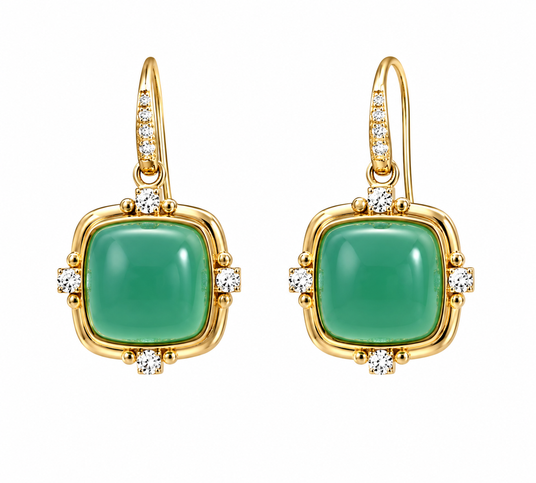 Syna 18K Yellow Gold Aquaprase 0.25 ctw Diamond Wire Earrings