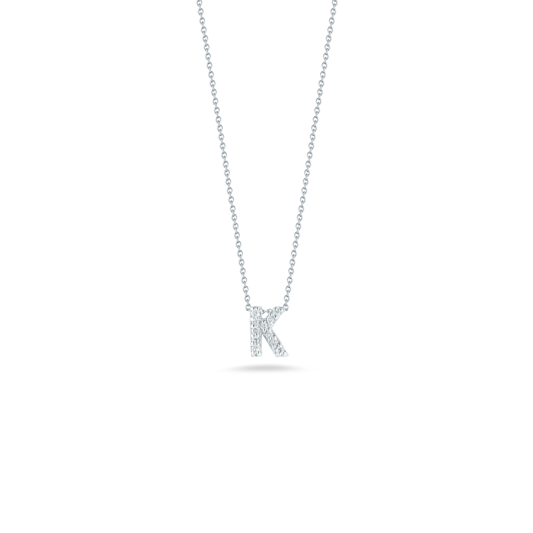 Roberto Coin Love Letter 18K White Gold Pendant - Letter K