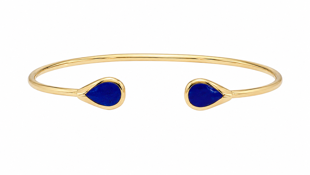 Kabana 14K Yellow Gold Lapis Lazuli Bangle Bracelet