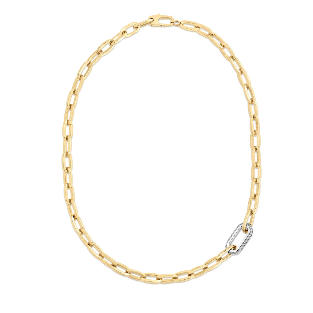 Roberto Coin 18K White Gold Necklace - Ord 1dia Link Classic