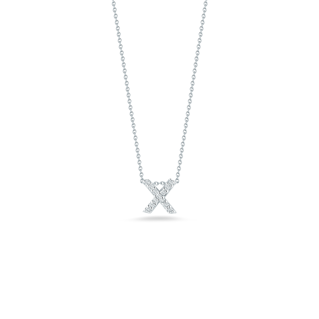 Roberto Coin Love Letter 18K White Gold Necklace - Letter X