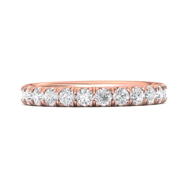 18K Gold Pink Micropave Wedding Band from the Micropave collection - CM03MWB_18KP