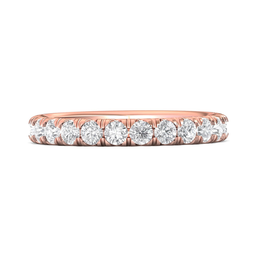 18K Gold Pink Micropave Wedding Band from the Micropave collection - CM03MWB_18KP